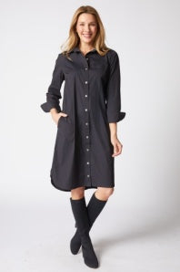 Perfect Travel Solid Cafe Midi Dress