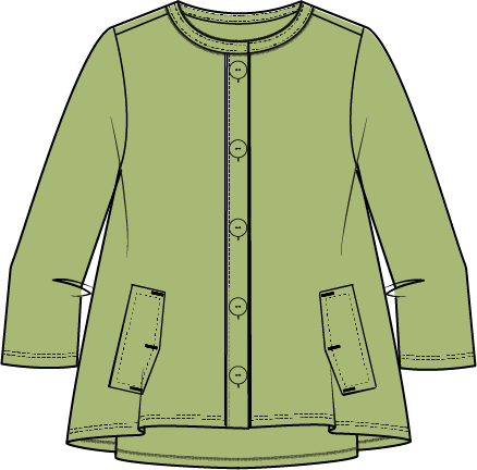 Cotton Pebble Pleat Back Jacket