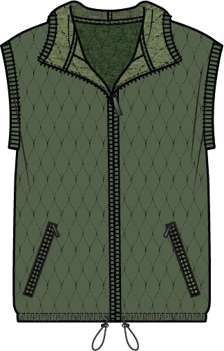 Doubled Faced Quilts Zip Vest