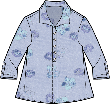 Linen Floral Retro Swing Shirt