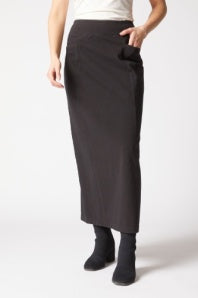 Stonewash Cotton Straight Skirt