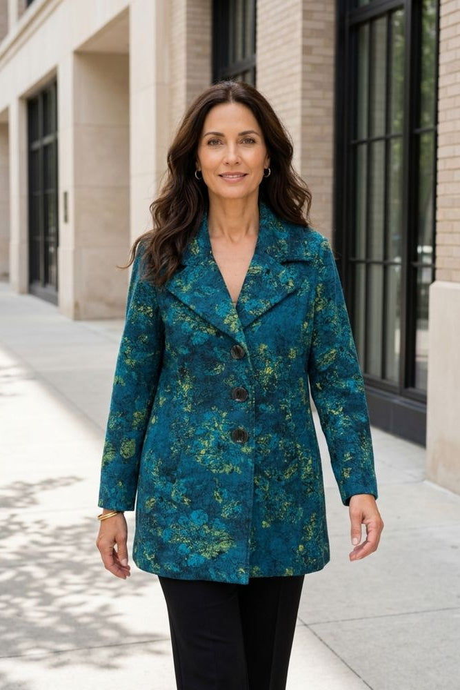 Stained Glass Floral Fleece Car Coat