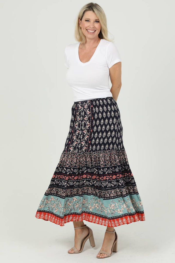Smocked Waist Maxi Skirt